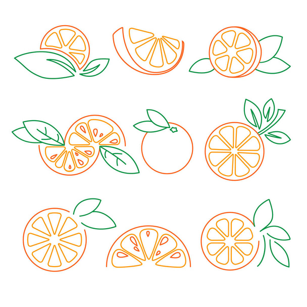 Orange logos set - Vector, Image