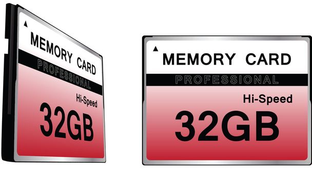 コンパクト フラッシュ メモリ カードのセット - ベクター画像
