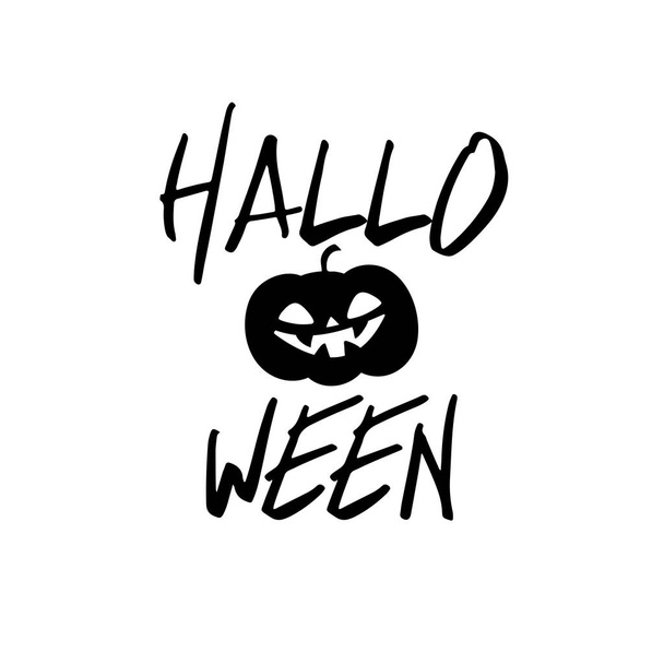 Happy halloween party title logo template. Pumpkin smiling. - Vetor, Imagem