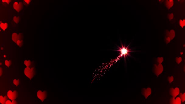 Κινούμενα σχέδια σχήμα κόκκινη καρδιά του Αγίου Βαλεντίνου - Πλάνα, βίντεο