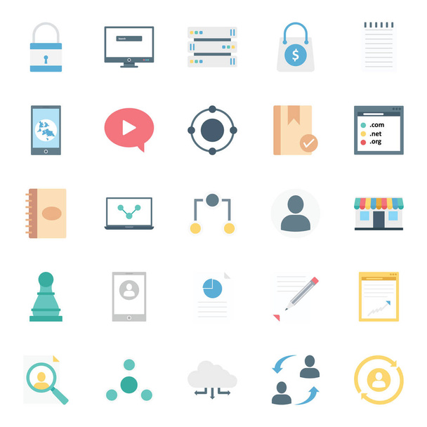 Digital Marketing Isolated Vector Icons Set can be easily modified or edit - Vector, imagen