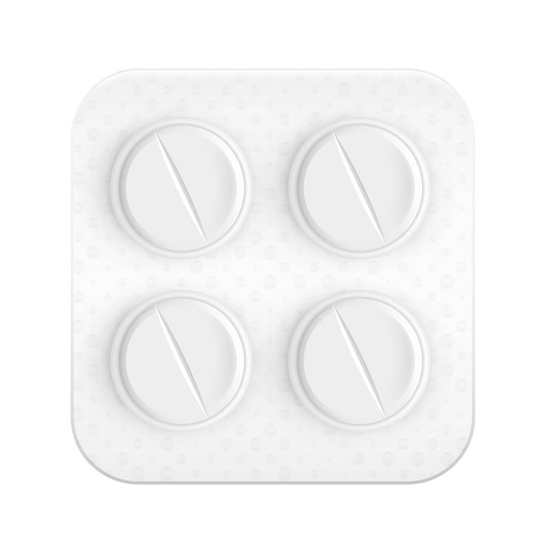 Realistic pills. Illustration isolated on background - Vettoriali, immagini