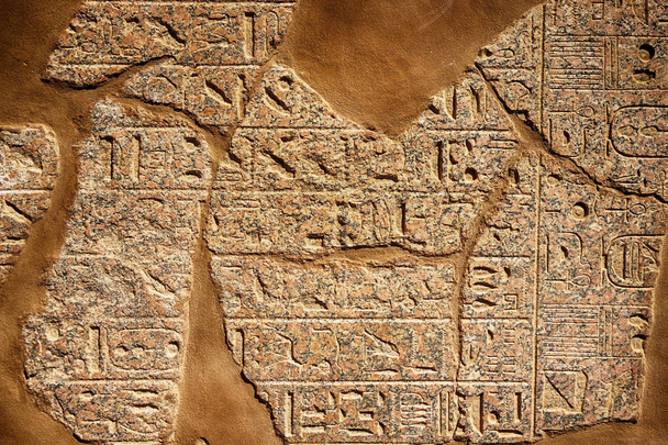 textura jeroglífica de karnak de Egipto como fondo muy agradable - Foto, imagen
