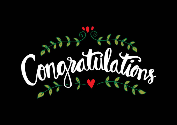 Congratulations card. Hand lettering calligraphy. - Photo, Image