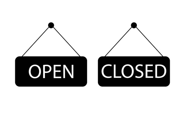 Open and closed signs. Vector design icon - Vector, Image
