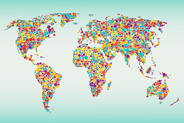 Mappa del mondo a punti multicolori
 - Vettoriali, immagini