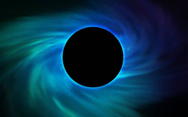 Bleu clair, fond vectoriel vert avec un trou noir, ciel. Design décoratif dans le style de l'espace avec un trou noir. Modèle pour affiches, bannières de vente
. - Vecteur, image