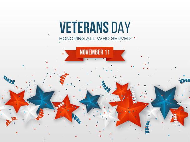 Veterans Day greeting card. - Vetor, Imagem
