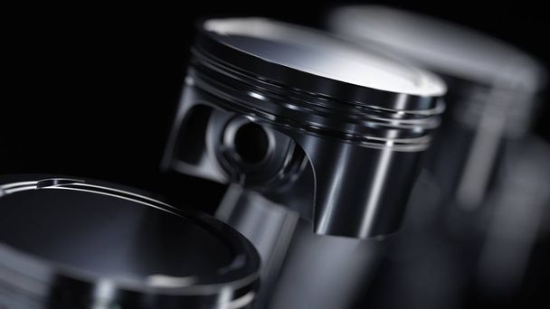 Pistons moteur sur fond de technologie. Illustration 3d - Photo, image