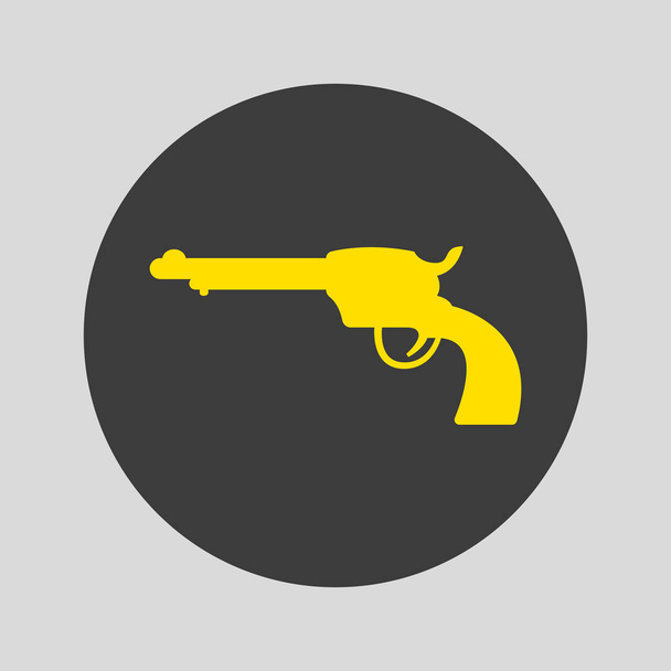 Revolver ikona na šedém pozadí. Vektorové ilustrace - Vektor, obrázek