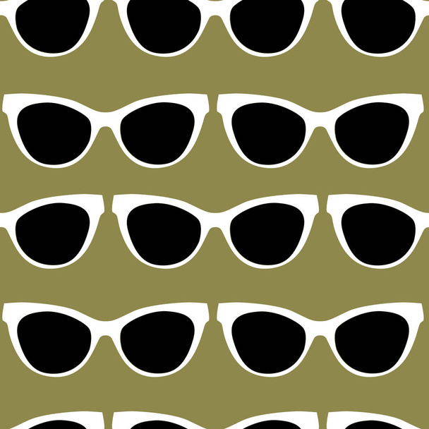 Vector seamless pattern from stylish glasses. Fashion illustration background. - Vector, Image