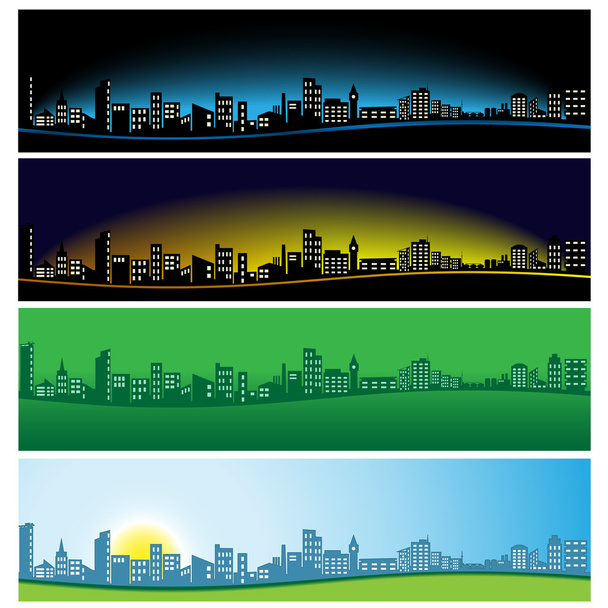 Panorama of the city - Vector, Image