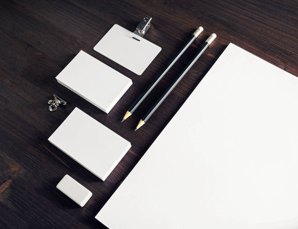 Blank stationery set on table. Template for branding identity. - Photo, Image
