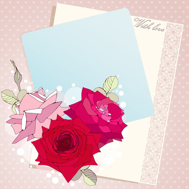 Vector illustration with rose flower. - Vector, afbeelding