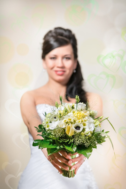 egy-egy csokor gyönyörű menyasszony - Fotó, kép
