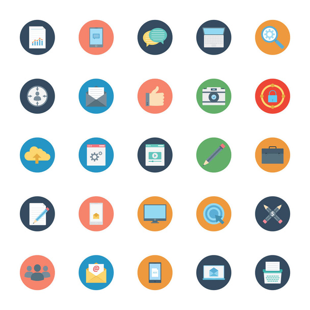 Digital Marketing Isolated Vector Icons Set can be easily modified or edit - Vektor, obrázek