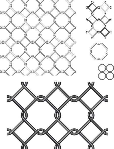 Wire Fence Vector Seamless Patterns and Elements. - Vector, Image
