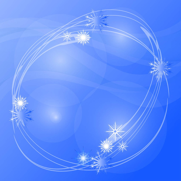 New Year. Christmas. Celebration. Blue background, texture. Snowflakes. Template, postcard. Frame. - Vector, Image