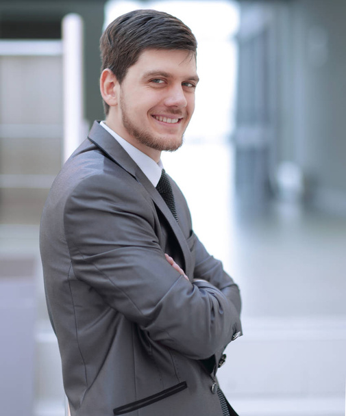 modern successful businessman on background of office - Fotó, kép