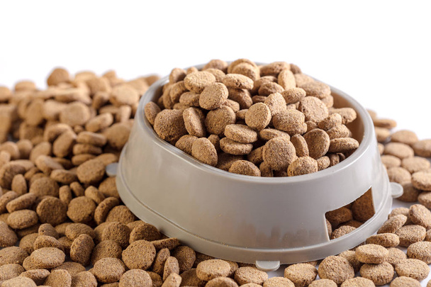 dry dog food isolated on white background - Foto, afbeelding