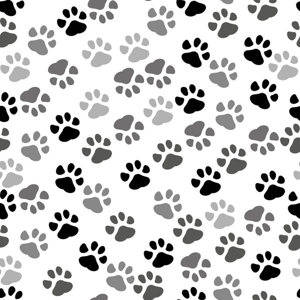 Seamless background - pet paw print and bone eps 10 - Vector, Image