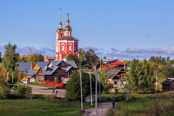 Suzdal landscape with Church of the Holy Princes Boris and Gleb, Russia. - Φωτογραφία, εικόνα