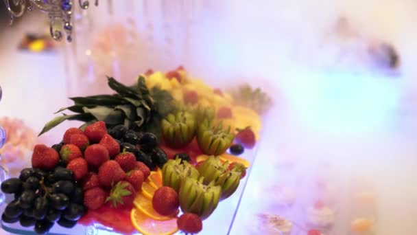 Buffet: Beautiful dishes are on the table - Materiał filmowy, wideo