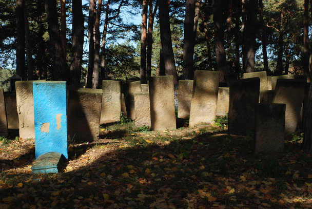 Ένα παλιό εβραϊκό νεκροταφείο στην πόλη της Slavuta, Khmelnytsky περιοχή.Ουκρανία - Φωτογραφία, εικόνα