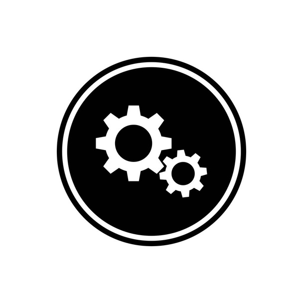 Icono plano de engranaje redondo, el mecanismo, el icono de configuración. Dos versiones de iconos
 - Vector, imagen