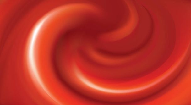 Glanzende golvende eddy dieprode cyclus dol op. Vloeistof curl levendige claret kleur van de ondergrond met ruimte voor tekst in donker centrum. Smakelijk dessert pudding mix van levendige ruby kersen, bosbes, bekend, foxberry - Vector, afbeelding