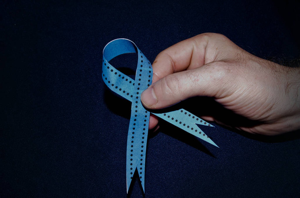 Kasım prostat kanseri bilinirliğini ay şerit, mavi mavi - Fotoğraf, Görsel