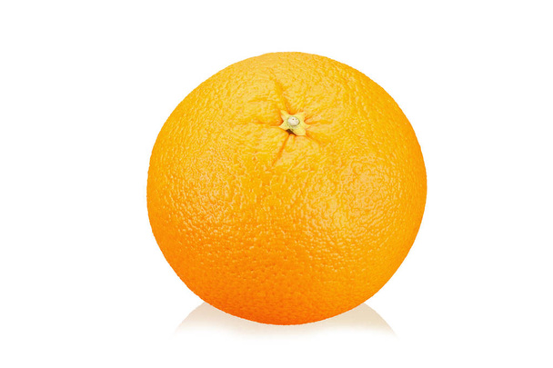 ripe orange on a white background isolated. clearly visible texture of the fruit. clipping path - Foto, Imagen