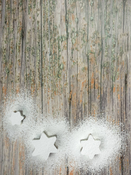 Christmas background from stars isolated on old wood - Fotografie, Obrázek