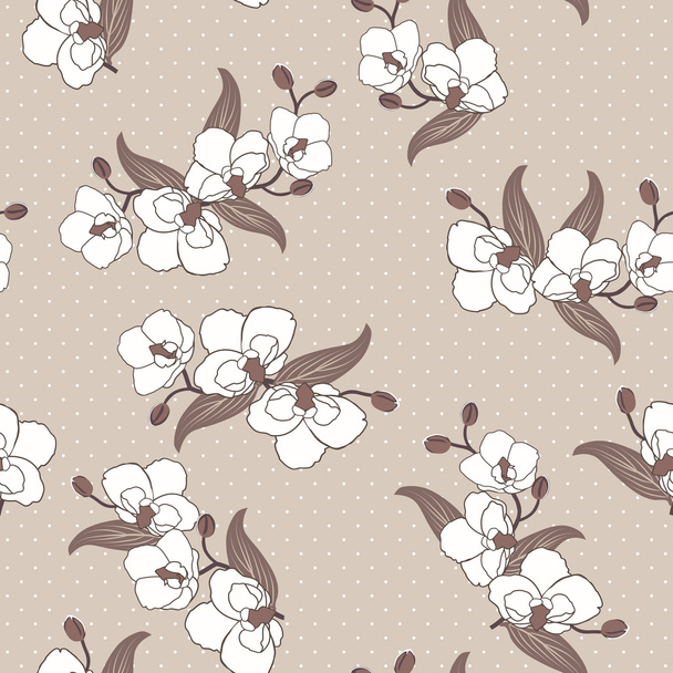 Seamless wallpaper with orchid flowers - Foto, Imagen