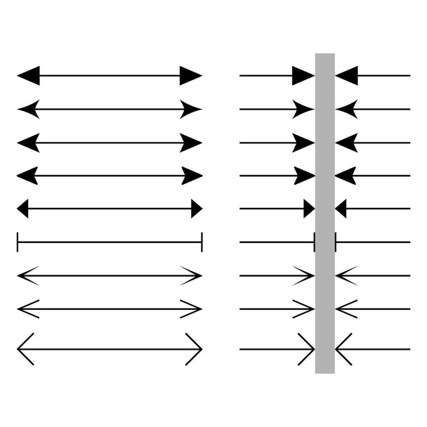Grootte en vierkante dimensie en meten lineaire pictogram instellen. Areaal lijn symbolen. Dunne contour infographic elementen. - Vector, afbeelding