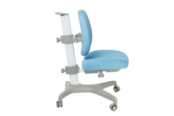 chaise bleue douce sur fond blanc
 - Photo, image
