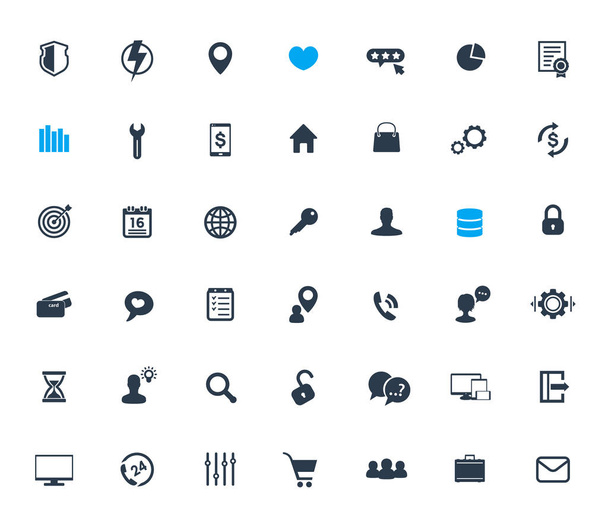 42 icônes pour la conception web, applications et infographies
 - Vecteur, image