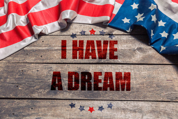 Happy martin luther king day background with american flag  - Photo, Image