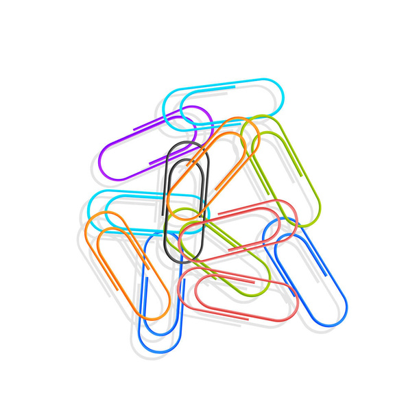 Una selección de iconos de colores clip, situado en un fondo blanco. Elementos vectoriales para su diseño. Eps 10
. - Vector, Imagen