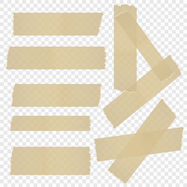 A selection of adhesive tape on an isolated transparent background. Vector illustration. Eps 10. - Vector, Image
