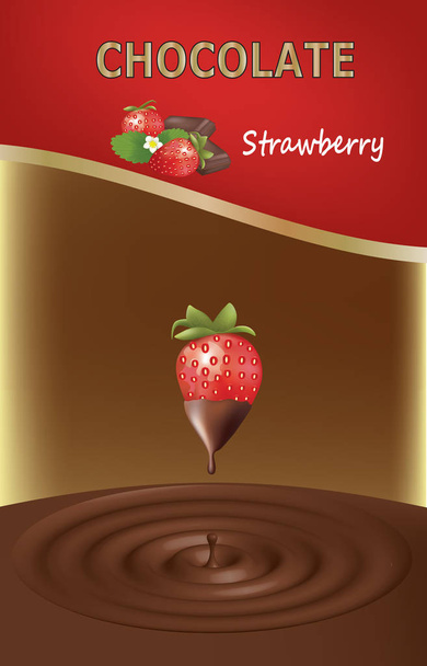 Strawberry chocolate design. vector illustration - Wektor, obraz
