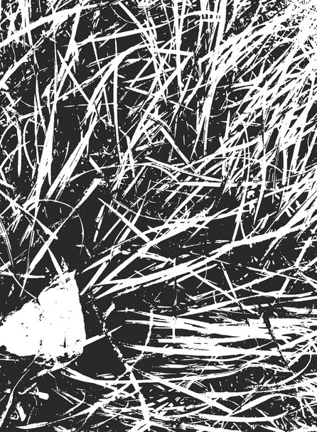 Distressed Overlay Textur von Gras und lassen auf dem Boden, Grunge-Vektor Hintergrund. - Vektor, Bild