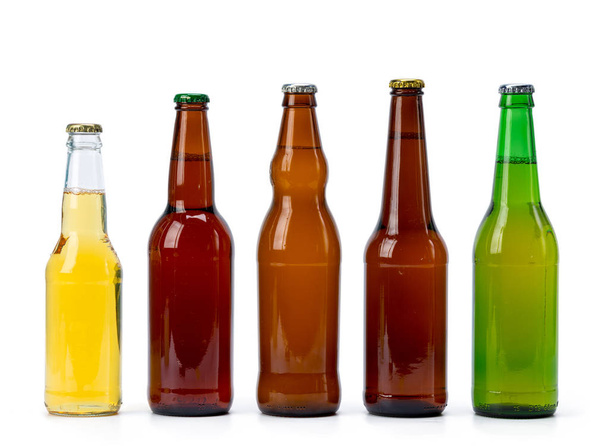 Set of beer bottles isolated - Fotó, kép