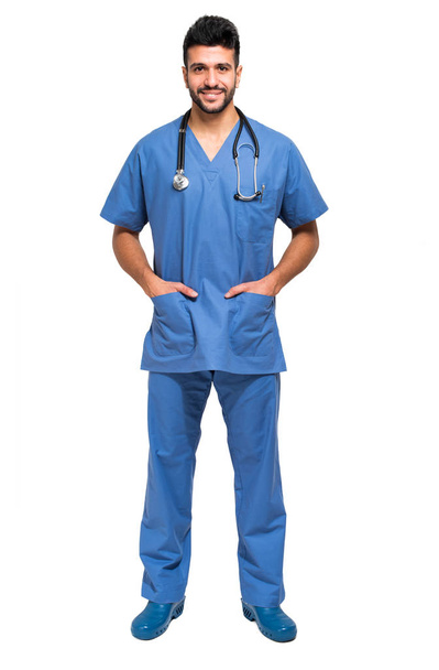 Male nurse isolated on white background - Photo, image