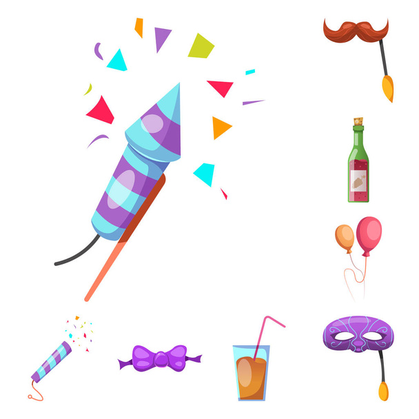 Isolated object of party and birthday sign. Collection of party and celebration vector icon for stock. - Vektori, kuva