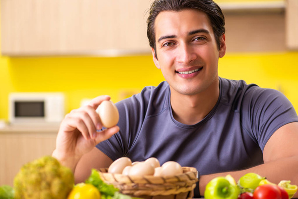 Young man in dieting and healthy eating concept - Photo, image