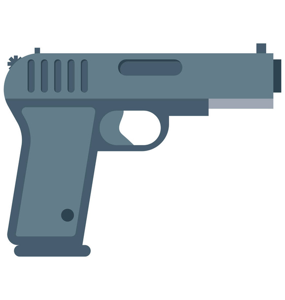 Pistol Color Isolated Vector Icon that can easily be modified and edit
.  - Вектор,изображение