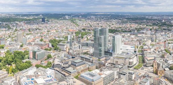 Germany Frankfurt am main skyscrapers aerial view panorama - Foto, Imagen