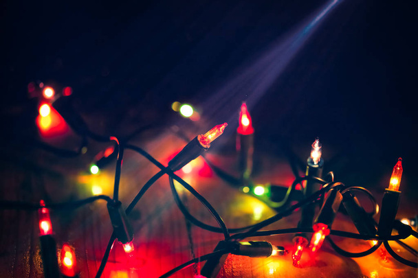 colorful christmas lights - abstract background - Fotó, kép