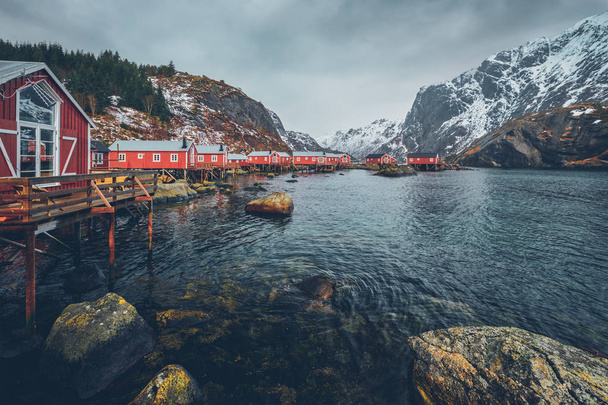 Nusfjord rybářská vesnice v Norsku - Fotografie, Obrázek